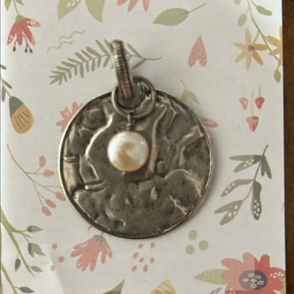 SILPADA REVERSIBLE STERLING COIN & PEARL PENDANT